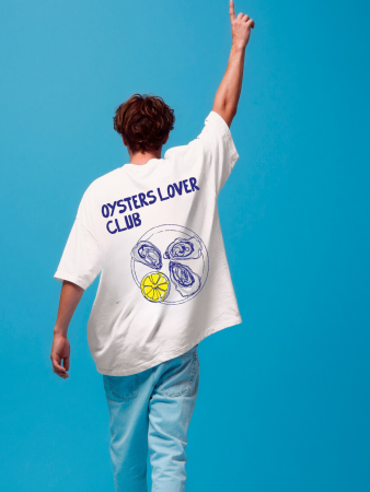 Colectia Fashion Icon - Tricou oversized  din bumbac organic Oyster love club