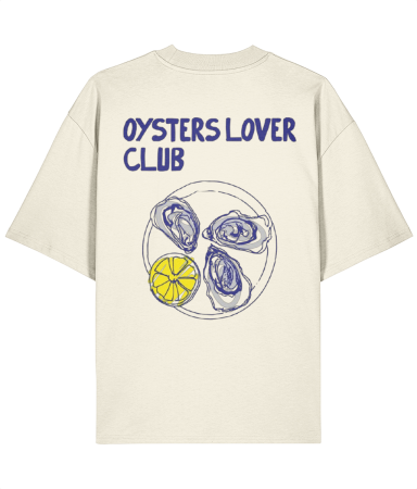 Colectia Words - Tricou oversized  din bumbac organic Oyster love club