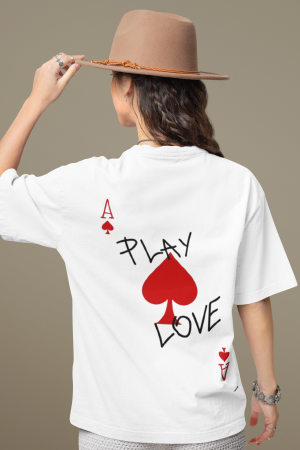 Tricouri pentru barbati - Tricou oversized din bumbac organic  Play love