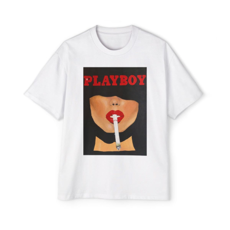 Colectia Trendy - Tricou oversized din bumbac organic Playboy