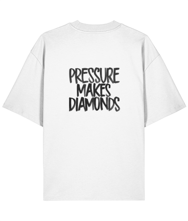 Colectia Words - Tricou oversized  din bumbac organic Pressure make diamonds