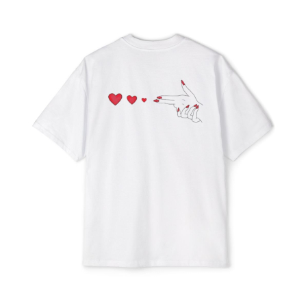 Tricouri pentru femei - Tricou oversized  din bumbac organic Push love