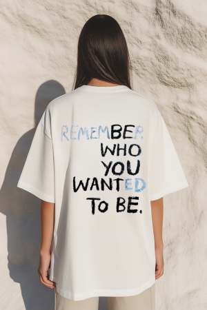 TRICOURI UNISEX - Tricou oversized  din bumbac organic Remember who you are