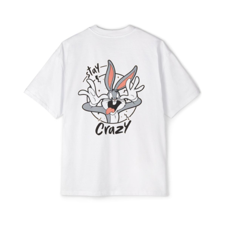 Colectia Trendy - Tricou  oversized din bumbac organic Stay crazy