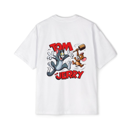 Colectia Trendy - Tricou  oversized din bumbac organic Tom and jerry