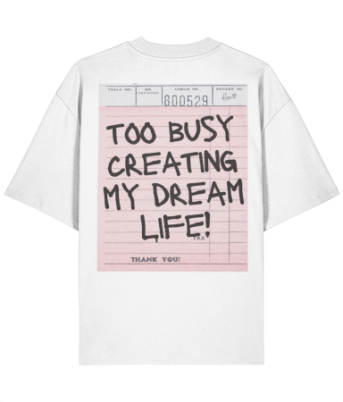 Colectia Words - Tricou oversized  din bumbac organic Too busy