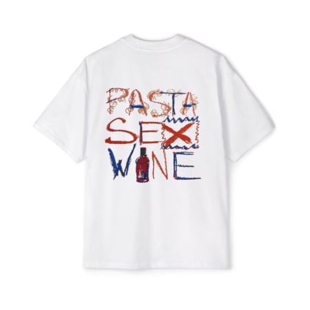 Tricouri unisex - Tricou oversized  din bumbac organic Pasta sex wine