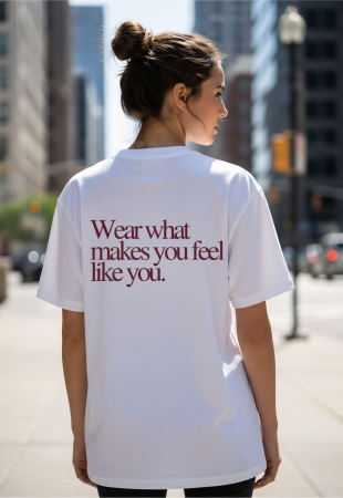 Tricouri pentru barbati - Tricou oversized din bumbac organic Wear what make you feel like you