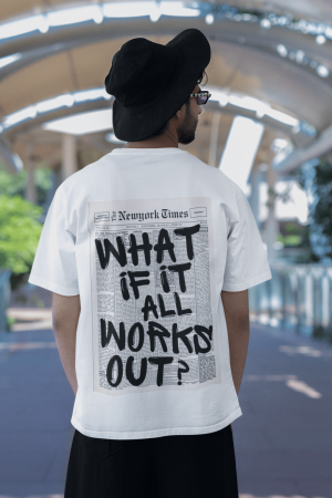 BESTSELLERS - Tricou oversized  din bumbac organic What if all works out?