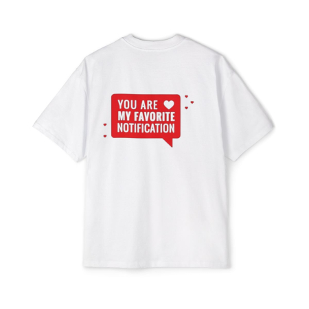 Tricouri pentru barbati - Tricou oversized  din bumbac organic  You are my favourite notification