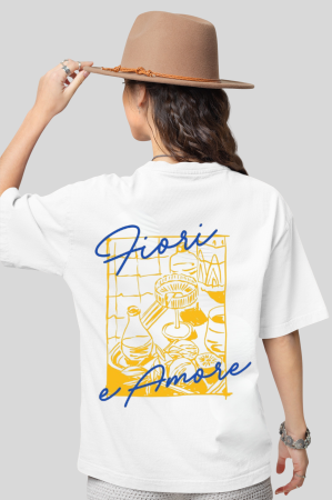 Tricouri unisex - Tricou Unisex Din Bumbac 100%  Fiori e Amore