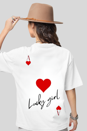 Colectia Fashion Icon - Tricou Unisex  Din Bumbac 100% Lucky girl