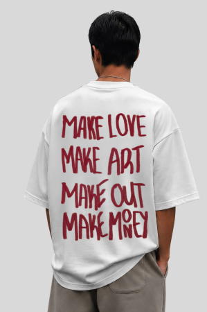 Colectia Trendy - Tricou Unisex  Din Bumbac 100% Make love art out money