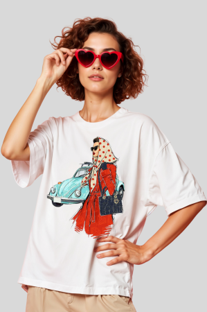 Colectia Fashion Icon - Tricou unisex din bumbac 100% Vintage girl