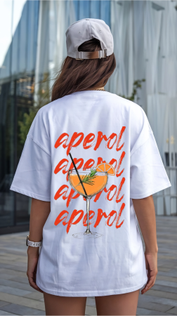Colectia Trendy - Tricou Oversized Din Bumbac Organic Aperol