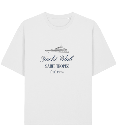 Colectia Trendy - Tricou Unisex Relaxed Din Bumbac Organic Yacht Club Saint Tropez
