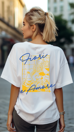 Tricouri unisex - Tricou Unisex Relaxed Din Bumbac Organic Fiori e Amore