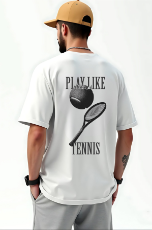 Tricouri pentru barbati - Tricou Unisex Relaxed Din Bumbac Organic Play like tennis