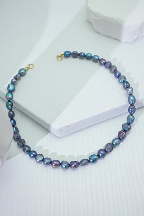 DYO - Colier Perle Diforme Indigo 8-9 mm [1]