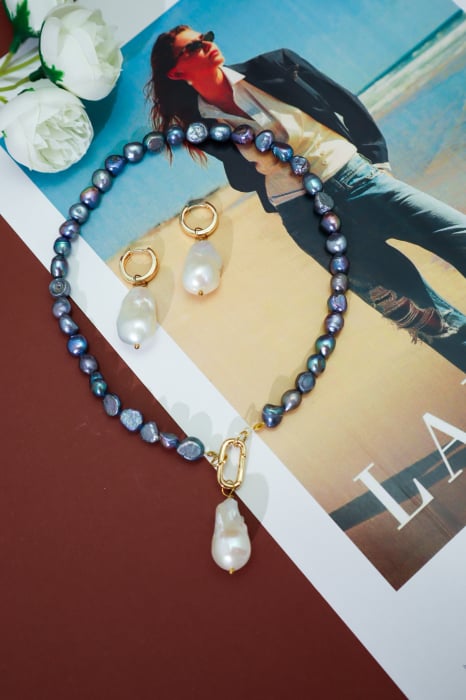 DYO - Colier Perle Diforme Indigo 8-9 mm [9]