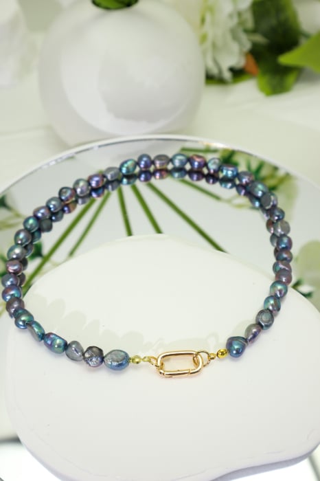 DYO - Colier Perle Diforme Indigo 8-9 mm [6]