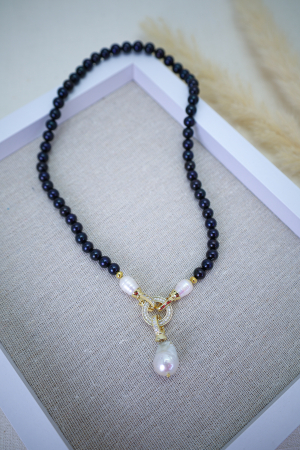 COLIER DESIRE, PERLE NEGRE [5]