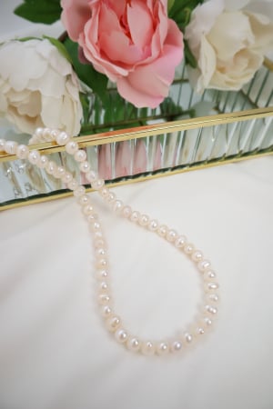 Coliere perle albe - Colier Perle Simplicity 5-6 mm