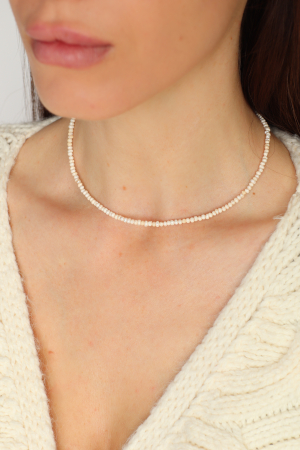 Coliere perle albe - Colier Perle Simplicity 2mm