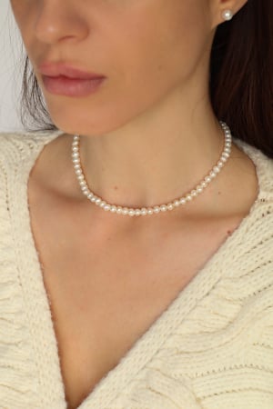 Coliere perle albe - Colier Simplicity 4-5 mm