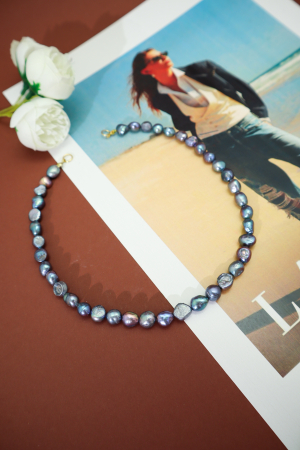 DYO - Colier Perle Diforme Indigo 8-9 mm [2]