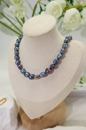 DYO - Colier Perle Diforme Indigo 8-9 mm [7]