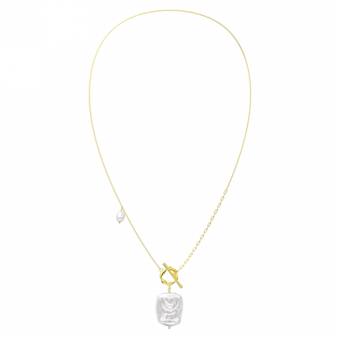 Colier Agahta din argint aurit cu perla baroc - eleganta clasica [1]