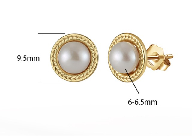 Cercei Klara din argint placat cu aur 14k și perle de cultură [4]