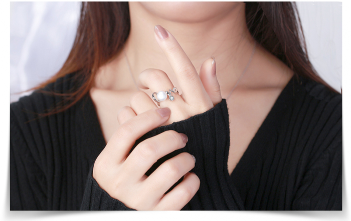 Inel LOVE cu perla de cultura [3]