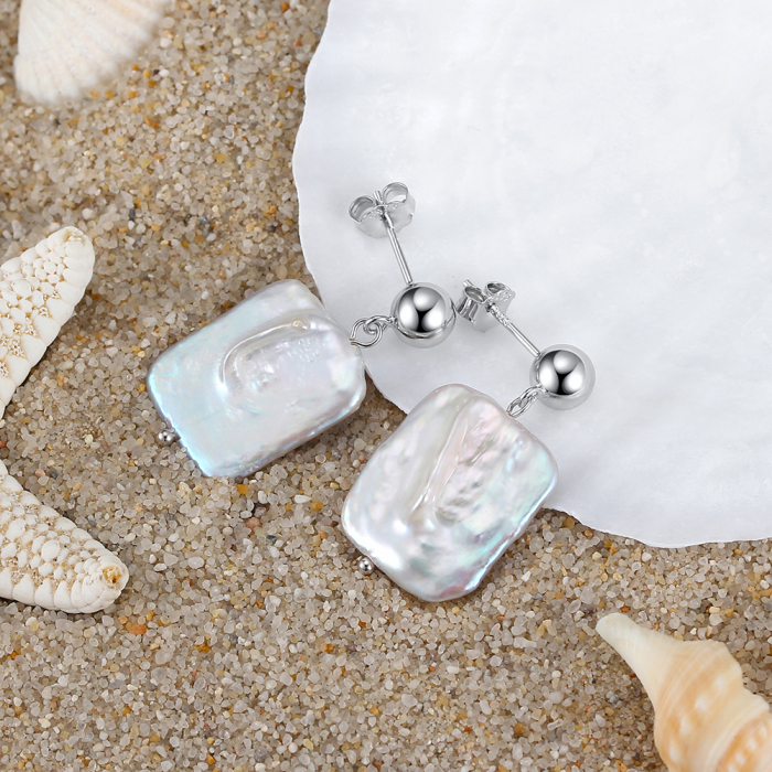 Cercei Agatha din argint rodiat și perlă baroc – eleganță naturală și design sofisticat [2]