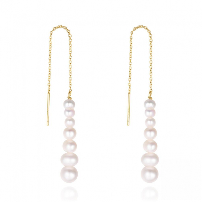 Cercei Dua din argint placat cu aur și perle de cultură [1]