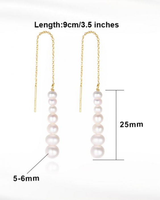 Cercei Dua din argint placat cu aur și perle de cultură [2]