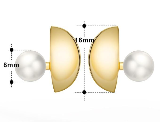 Cercei Luce din argint placat cu aur de 14K și perlă de cultură – moderni și rafinati [6]
