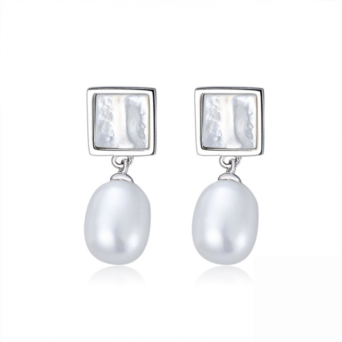Cercei din argint cu perle naturale de cultură și sidef – eleganță subtilă și confort [1]