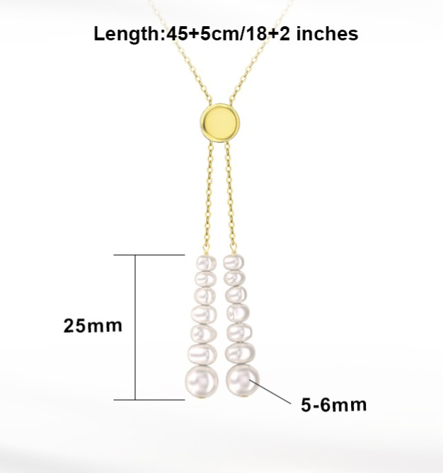 Colier Dua din argint placat cu aur 14K cu perle de cultură – elegant și rafinat [4]