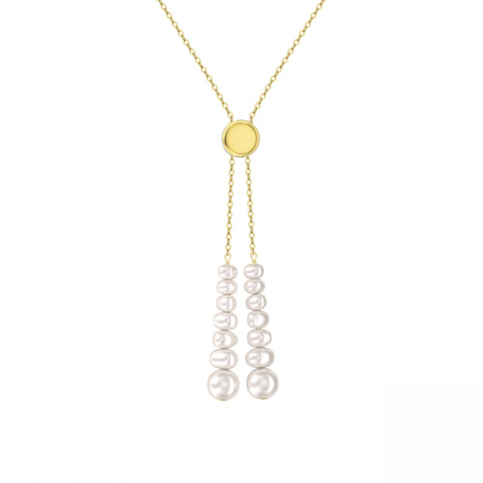 Colier Dua din argint placat cu aur 14K cu perle de cultură – elegant și rafinat [1]