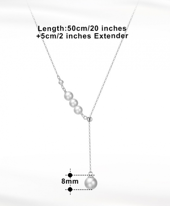 Colier Nala Drop din argint rodiat cu perle de cultură – elegant si simplu [3]