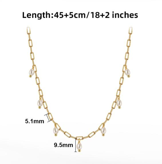 Colier paperclip gold din argint rodiat cu perle de cultură – eleganță și modernitate [4]