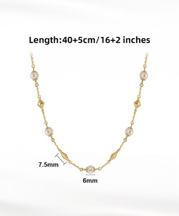 Colier Pearl & Shine din argint placat cu aur si perle de cultura [5]