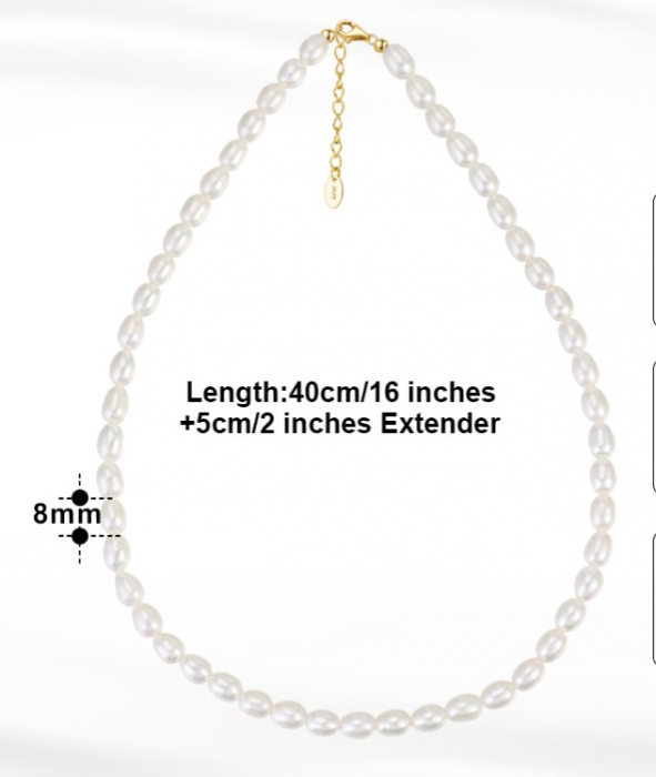 Șirag clasic de perle de cultura naturale Sandra [2]