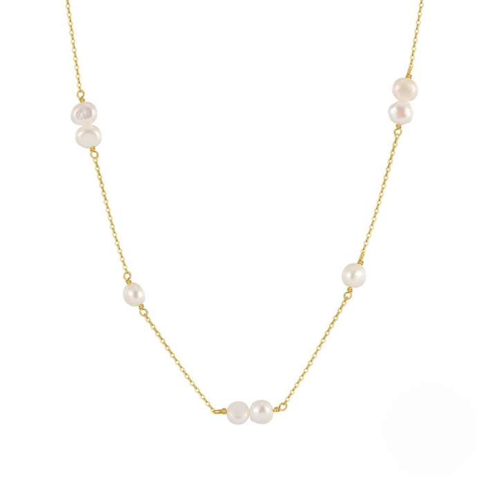 Colier Stella din argint placat cu aur cu perle de cultură – eleganta si simplitate [1]