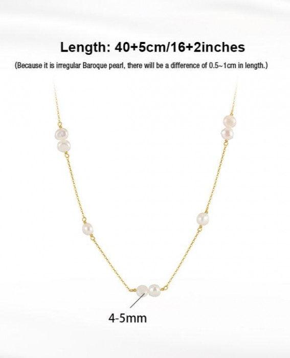 Colier Stella din argint placat cu aur cu perle de cultură – eleganta si simplitate [5]