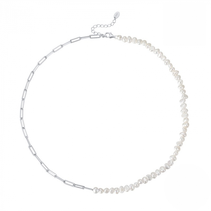 Colier Teen Rhodium din argint placat cu aur de 14K și perle de cultură – modern și fresh [1]