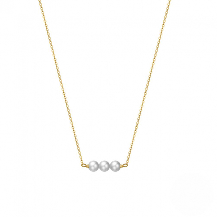Colier timeless charm gold din argint 925 placat cu aur 14K și perle de cultură – eleganță simplă și rafinată [1]