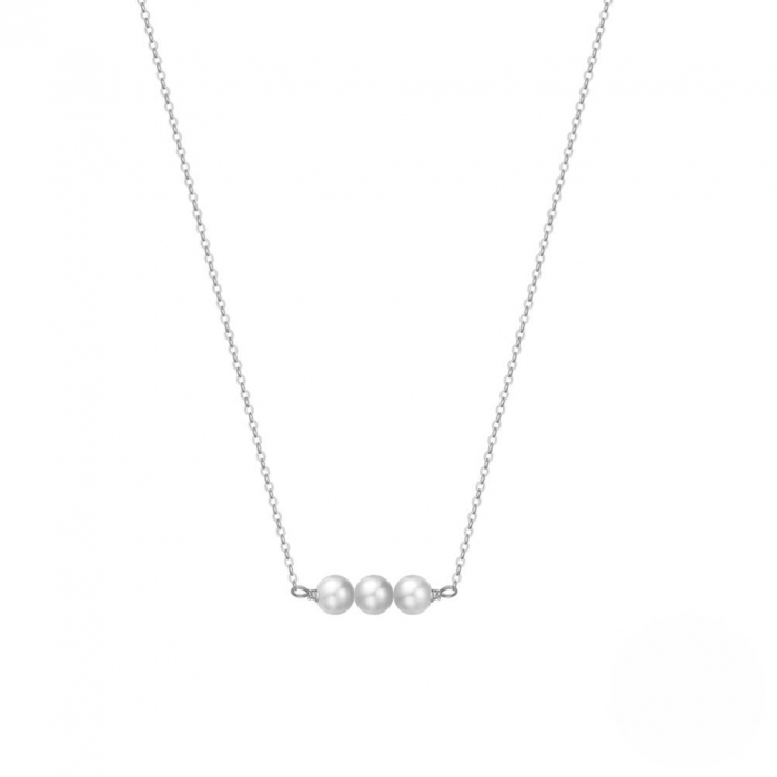 Colier Timeless Charm Silver din argint 925 placat cu rodiu și perle de cultură – eleganță simplă și rafinată [1]